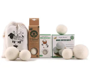 6-Pack, XL | 100% New Zealand Wool | Natural, Clothing Anti Winding,Remove Static Electricity,Reusable, Saves Dry Time.