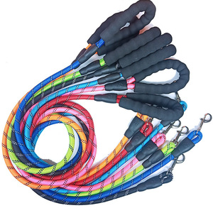 Correa Clásica de Nailon Sólido para Mascotas con Cintas Reflectantes Luminosas, Correa Gruesa para Pasear Perros Grandes - Product Image 1