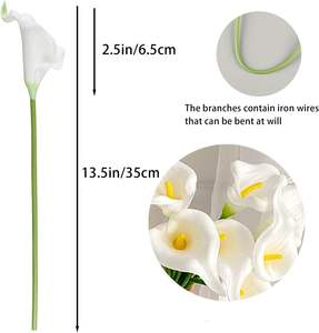 Mini-bouquet de lys calla artificiels en PU, fleurs de simulation réalistes au toucher, pour mariage et décoration intérieure - Product Image 2
