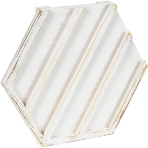 Étagère murale hexagonale en bois pour dosettes de café, blanche, réutilisable, style simple, personnalisable - Product Image 4