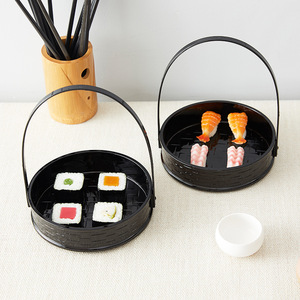 Double-edged <b>bamboo</b> carrying <b>container</b>, sushi dish, imitation <b>bamboo</b> fruit basket, sushi plate, hotel restaurant food basket, - Product Image 3