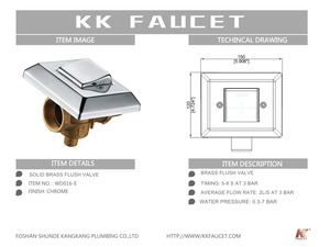 Brass Tay Báo Chí Đòn Bẩy Xử Lý Loại Bồn Tiểu Cảm Biến Tuôn Ra Van Nước Tiểu - Product Image 6