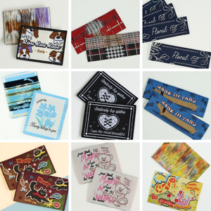 Fabricant <span class=keywords><strong>d</strong></span>'étiquettes tissées JINRUI, MOQ faible, prix bas, OEKO-TEX, tout style de pliage, conception gratuite, épreuves gratuites, étiquettes tissées pour vêtements - Product Image 6