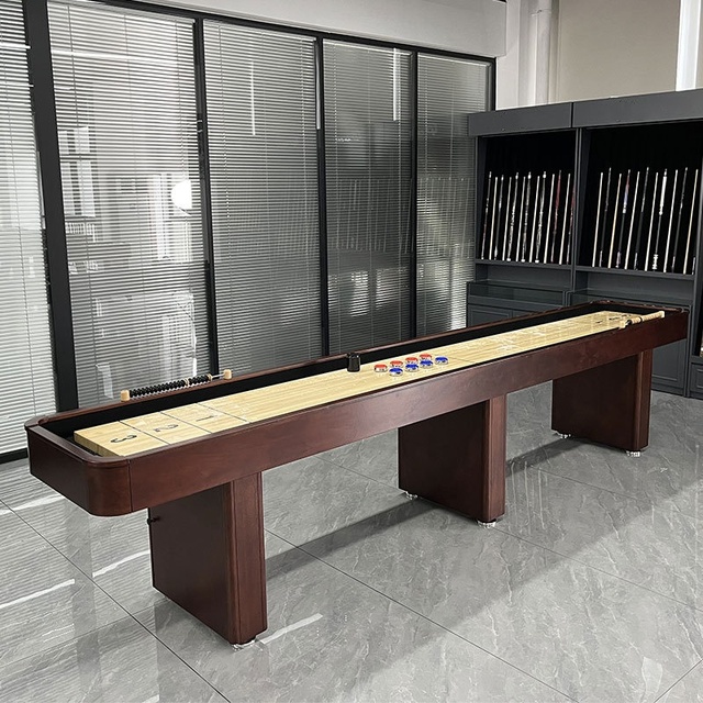 PINJIAN GLB 9 FT 12 Ft Hardwood Shuffleboard Table Indoor/Outdoor Game Table for Fun Sports