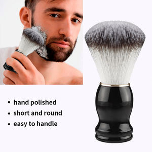 Nouveauté <span class=keywords><strong>Blaireau</strong></span> de rasage écologique pour hommes Logo personnalisé manche en bois prix usine couleur noire - Product Image 4