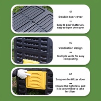 L2 Poubelle de jardin en plastique durable pour le compostage pour l'herbe Fleurs Plantes Déchets organiques Fournitures de jardin