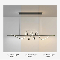 Lampe suspendue en fer de forme allongée pour restaurant, design minimaliste, spirale moderne, créative, pour café, table à manger, bar