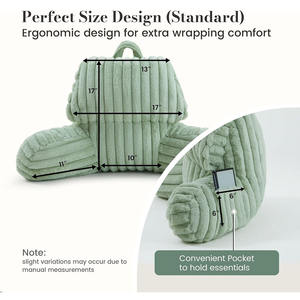 Oreiller de lecture en fausse fourrure B932 avec poche, lit de repos <span class=keywords><strong>pour</strong></span> enfants, dossier de lit, housse lavable, <span class=keywords><strong>coussin</strong></span> de lecture relaxant <span class=keywords><strong>pour</strong></span> se prélasser et étudier - Product Image 2