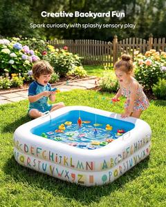 สระน้ำเป่าลมสำหรับเด็กพร้อมร่มกันแดดลายตัวอักษร สระว่ายน้ำเด็กแบบพกพาสำหรับกลางแจ้ง - Product Image 2