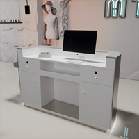 Table de réception simple en acier inoxydable pour caissier, idéale pour centre commercial, hôtel, magasin Red Tide, salon de beauté ou salon de coiffure