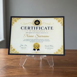 Cadre pour certificat A4 en acrylique avec support, présentoir de documents en acrylique pour montage mural et sur table au bureau - Product Image 3