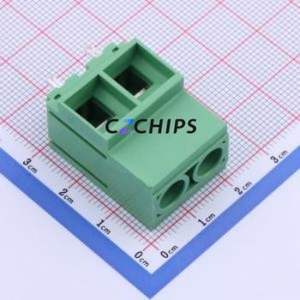 DB135-10.16-2P-GN-P Screw Terminal Block P=10.16mm Connector ( Construction: 1x2P )( Pitch: 10.16mm )( Color: Green ) - Product Image 1