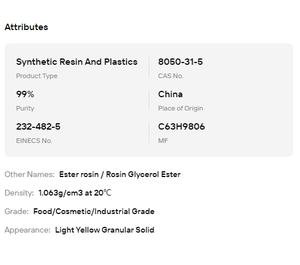 Glicerol Ester de Resina de Colofonia E445 al 99% de Pureza, Materia Prima de Grado Alimenticio para la Fabricación de Productos de Depilación - Product Image 6