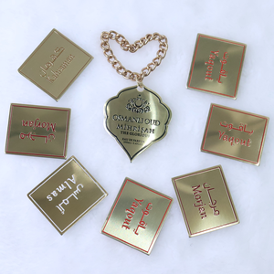 Yüksek kalite profesyonel tasarım altın ve gümüş kabartmalı Metal alüminyum etiket dayanıklı parfüm şişesi moda etiketi - Product Image 2