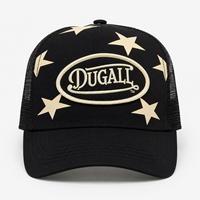 Casquettes de baseball personnalisées brodées style vintage sportif, dos en maille, 6 panneaux, face avant en coton, boucle en cuivre doré, vente en gros pour l'extérieur