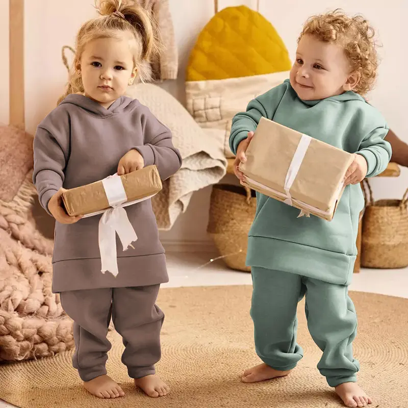 2022 Fall Winter Children Clothing Boys/girls Sportswear Set Toddler Boys Casual Hoodie Sweater Trousers 2-piece Set