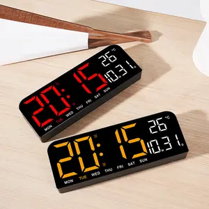 Reloj de mesa de escritorio multifuncional analógico doble con sincronización y cuenta atrás personalizado reloj inteligente de pared LED Digital