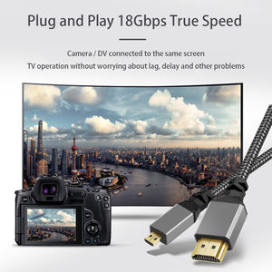 Câble Justlink Micro USB vers HDMI 0,3m-5m <span class=keywords><strong>4K</strong></span> 60Hz 3D en nylon mâle-mâle avec connecteurs plaqués or pour iPhone, MacBook, <span class=keywords><strong>Samsung</strong></span>, PVC - Product Image 4