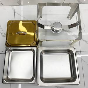 Stainless Steel Flip <b>Top</b> Buffet Stove Square <b>Silver</b> Hotel Restaurant Warming Equipment - Product Image 2
