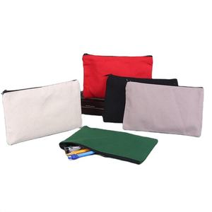 High Quality Custom Logo Pouch Luxury Travel Cotton Material Makeup Canvas Cosmetic Bag Make up Bag Travel With Black Zipper - Product Image 5