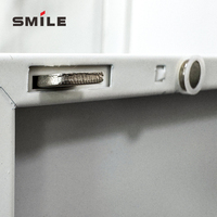 CHNSMILE OEM Armoire de classement moderne en acier à deux tiroirs avec portes vitrées doubles grande capacité pour atelier, hôtel, hôpital, école