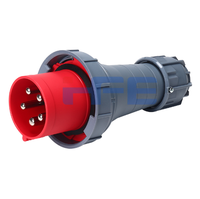 Prise électrique mâle HFE 415v rouge PA6 125A industrielle triphasée 5 broches 3P+N+E IP67 380V