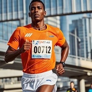quick dry <b>running</b> t-shirt oversized fit marathon shirt sublimation sports t-shirt custom knitted gym apparel - Product Image 1