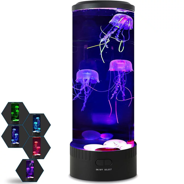 Smart Home Decor LED RGB Night Light Color Changing With Remote Control Jellyfish Lamp