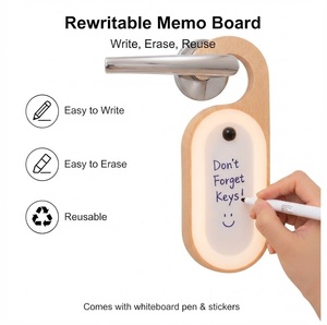 Lampada Notturna in Legno con Lavagna per Appunti, Sensore di Movimento PIR, Ricaricabile, da Appendere alla Porta, Lavagna Scrivibile Cancellabile, USB-C, per Ufficio, Vendita all'Ingrosso - Product Image 2