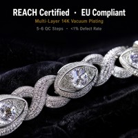 Bracelet chaîne en laiton avec motif œil infini, bijoux sertis de zircone cubique, plaqué or rhodié 14K, maillons infini marquise