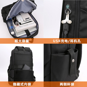 Men's Waterproof Laptop <b>Backpack</b> Large Capacity Lightweight Urban Minimalist Design Business Travel <b>Backpack</b> Black Gray Blue - Product Image 4