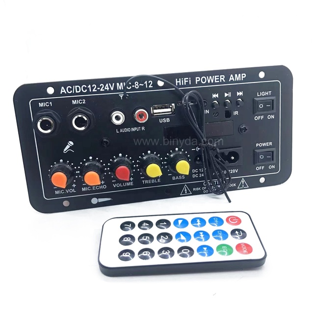 12V Insert the Card Power Amplifier 24V High Power Amplifier Car Power Amplifier Mainboard with Display