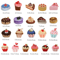 Autocollant brodé à thème alimentaire en promotion : crème glacée, cupcake, beignet, biscuits, chocolat, gâteau, bonbons