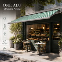 Auvent de terrasse de restaurant, auvent de café, auvent pliant, protection solaire extérieure, éclairage LED, contrôle par application Wi-Fi, capteur vent et pluie