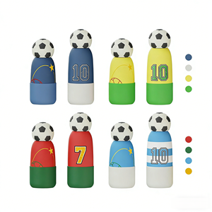 Bouteille d'eau de football de haute qualité pour enfants, motif animal de dessin animé mignon, tasse d'extérieur pour enfants avec base antidérapante en silicone - Product Image 6