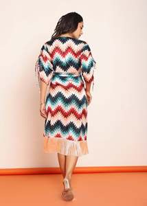 Robe décontractée à franges imprimées pour femmes, avec tissu léger, coupe confortable et silhouette élégante - Product Image 5