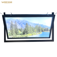 Wazzor Factory Precio al por mayor Sala de estar Insonorizada Vidrio eléctrico Perfil de aluminio Centro Pivotado Ventanas de apertura
