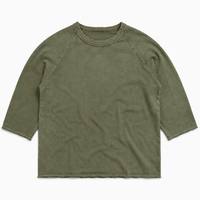 Camiseta Ecológica de Algodón Orgánico con Efecto Desgastado, Manga 3/4, Estilo Vintage de Baloncesto, Certificada OEKO-TEX