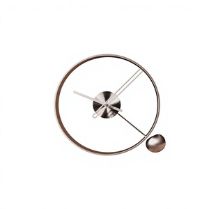 Traditional Aluminum <b>Desk</b> <b>Clock</b> with Needle Display Open Frame Design Elegant Ball Accent for Home Office Living Room Decor - Product Image 6
