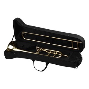 Trombone a Tiro Tenore in Si Bemolle/Fa di Livello Intermedio Aggiornato con Bocchino Custodia Guanti e Panno per la Pulizia - Product Image 5