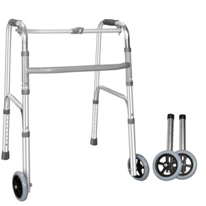 Déambulateur en alliage d'aluminium avec hauteur réglable et roues pour l'aide à la mobilité des personnes âgées - Product Image 3