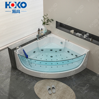 Baignoire Balnéo Moderne Blanche en Acrylique Autoportante pour 2 Personnes avec Jets Hydromassants, Spa Portable pour Intérieur