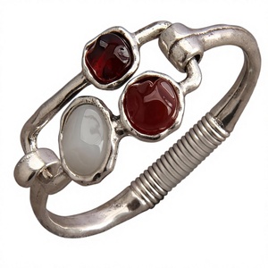 Punk Style Women's Pure <b>Copper</b> <b>Bangle</b> with Natural Stone for Party Occasions - Product Image 1