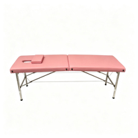 Table de massage pliable portable avec cadre en acier inoxydable, hauteur réglable, lit de beauté pour physiothérapie, tatouage, acupuncture
