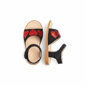 OZKIZ Korean Kids Summer Fashion Breathable Heart Pattern Open Toe <b>Sandals</b> for Girls 2-6 Years Cotton Fabric Lining-Wholesale - Product Image 2