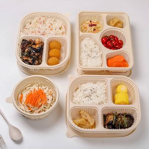 Boîte à emporter écologique en amidon de maïs jetable, conteneur alimentaire compostable avec couvercles - Product Image 2