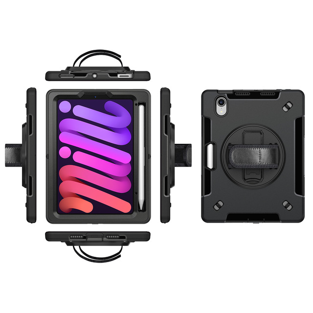 iPad Mini 7 2024 Rugged TPU Shockproof Tablet Case with 360 Rotation & Kickstand for iPad Mini 6/7 8.3 Inch