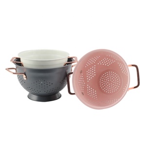 Stainless Steel Dishwasher Safe Kitchen Accessories Large Size copper handle Colander - Product Image 6