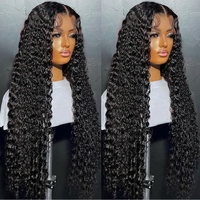 Perruque bouclée Raw Deep Wave avec dentelle HD, sans colle, pré-épilée, 13x4 13x6, en cheveux humains naturels, perruques frontales en dentelle