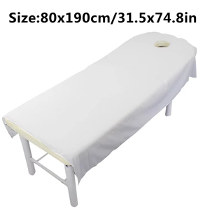Draps de beauté 80 cm x 190 cm, draps de salon de beauté, draps de spa, <span class=keywords><strong>traitement</strong></span> de massage, polyester, housse de lit de spa avec trou, textile de maison - Product Image 4